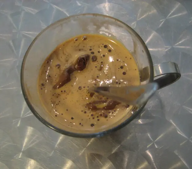 Finished Italian dessert Affogato ready to serve.