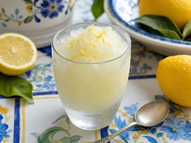 Finished Italian dish Granita al Limone served for the recipe page.