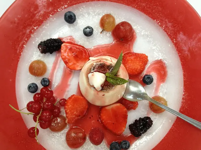 Finished Italian dessert Panna Cotta ready to serve.